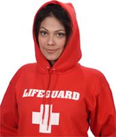 Red Hooded Lifeguard Sweatshirt